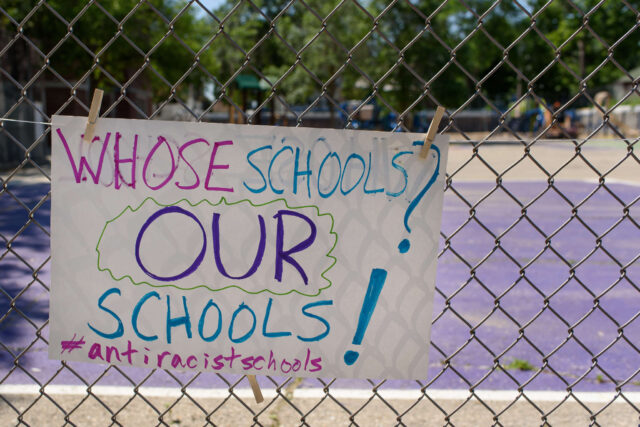 antiracist school sign